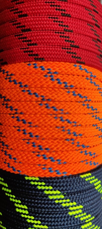 Colourful round shoe laces stacked